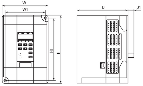 Преобразователь частоты EKF Basic VECTOR-75 VT75-2R2-3B мощность двигателя 2.2/4 кВт, количество фаз - 3, выходное напряжение - 400 В, встроенный тормозной резистор