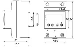 Реле напряжения и тока EKF MRV номинальный ток - 25-63 A с дисплеем