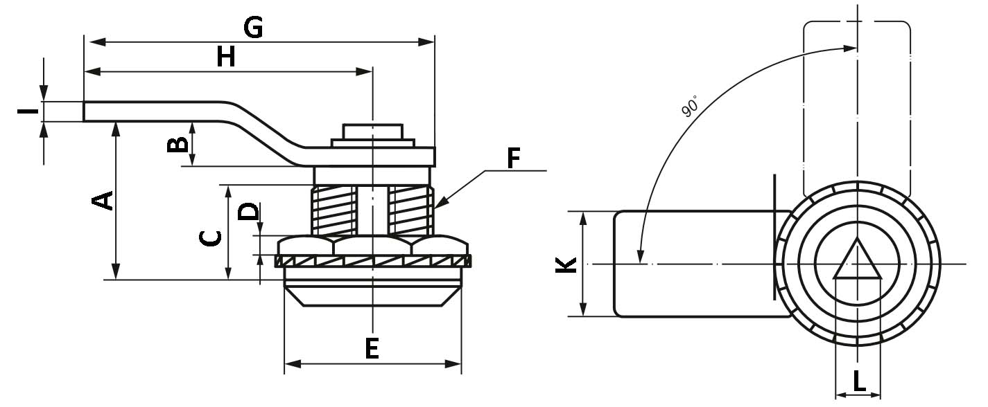 Замок EKF PROxima 22-25/46 треугольник, IP54