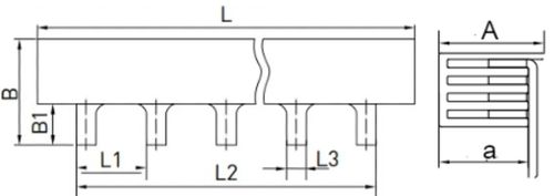 Шина соединительная EKF PROxima PIN-100 4-фазная, шаг 1.5 модуля, 36x27мм, номинальный ток 100А