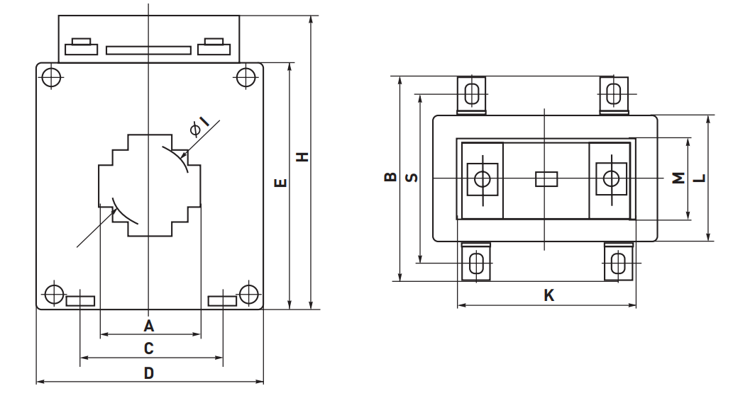 Эскиз Трансформаторы тока EKF PROxima ТТЕ-40 300-600/5А класс 0.5 шинные