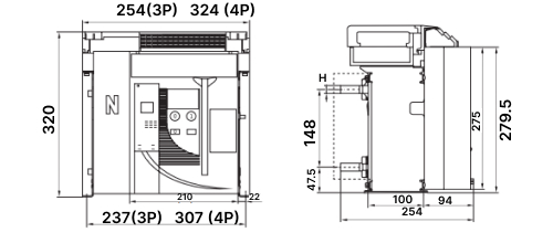 Автоматический выключатель EKF ВА-450 3P 55кА стационарный, расцепитель перегрузки 1600/200А