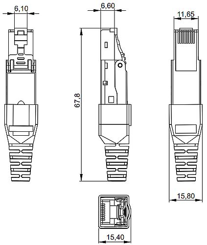 Разъемы ITK RJ-45 для полевой заделки, для кабеля витая пара, корпус - поликарбонат