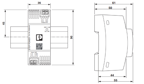 Блок питания Phoenix contact STEP3-PS/1AC/24DC/1.3/PT выходная мощность - 30Вт, выходное напряжение - DC/24В, номинальный ток - 1.3А, IP20