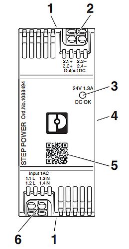 Блок питания Phoenix contact STEP3-PS/1AC/24DC/1.3/PT выходная мощность - 30Вт, выходное напряжение - DC/24В, номинальный ток - 1.3А, IP20