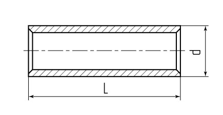 Гильза соединительная КВТ ГА-16 под опрессовку, материал - алюминий, сечение - 16 мм2, цвет - серый