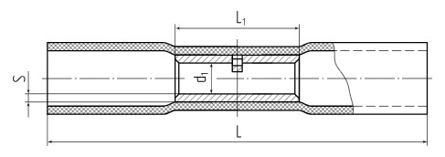 Гильза соединительная КВТ ГСИ-Т 2.5 под опрессовку, сечение - 2.5 мм2, материал - медь, изоляция - полиэтилен, цвет - синий