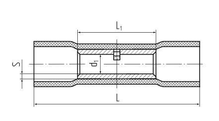Гильза соединительная КВТ ГСИ 1.5 под опрессовку, сечение - 1.5 мм2, материал - медь, изоляция - ПВХ, цвет - красный
