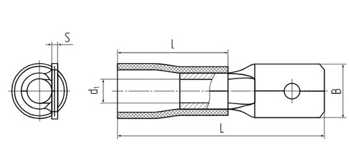 Разъемы плоские КВТ РПИ-П 1.5-6 мм2, длина 20.8-24 мм, материал - латунь, изолированные