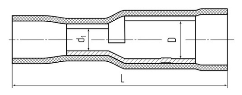 Разъемы штекерные КВТ РШИ-М 1.5 мм2, длина 23.5 мм, материал - латунь, изолированные