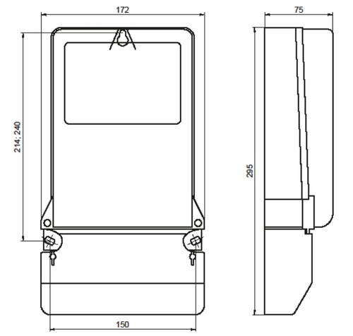 Счетчик электроэнергии трехфазный СПбЗИП ЦЭ2727А.S.RF.ОР.5-60.В04.Z.R, напряжение питания - 400В, 50Гц, количество тарифов - 4, класс точности - 1, установка на вертикальную поверхность