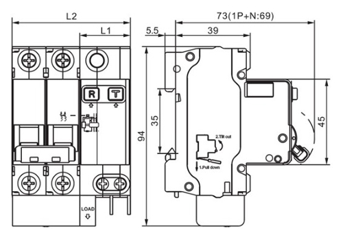 Автоматический выключатель дифференциального тока двухполюсный Schneider Electric DEKraft ДИФ-101 C32 AC30 1P+N 32 А 4.5кА, ток утечки 30 мА переменный, сила тока 32 А, отключающая способность 4.5 kА
