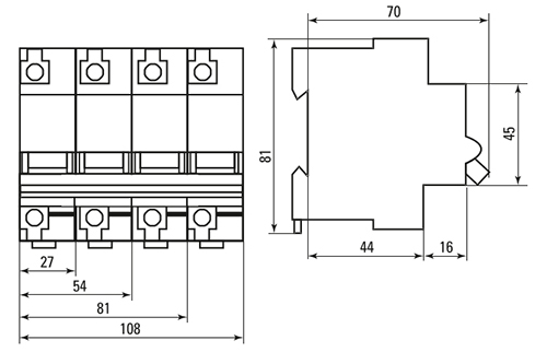 Автоматический выключатель двухполюсный EKF Basic ВА47-100 2P 40А (С) 10kА, сила тока 40 А, тип расцепления C, отключающая способность 10 kА