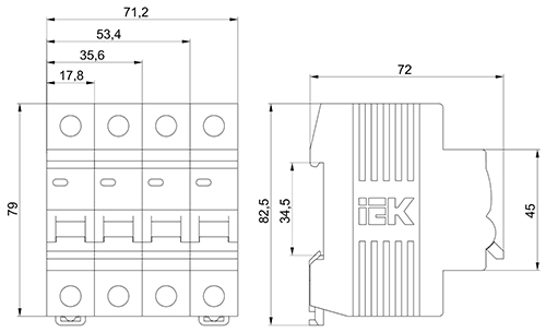Автоматический выключатель двухполюсныйIEK ВА47-29 2Р 25А (C) 4.5кА, переменный/постоянный, сила тока 25 А