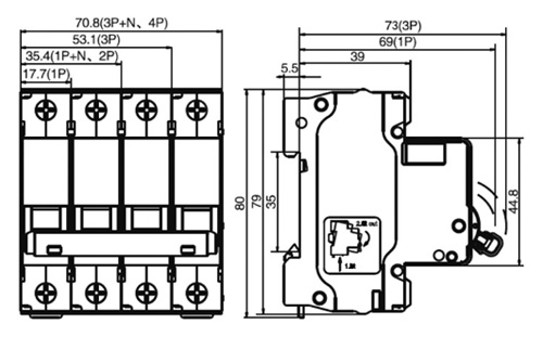 Автоматический выключатель двухполюсный Schneider Electric DEKraft ВА-101 2Р 16А (С) 4.5кА, сила тока 16 А, тип расцепления C, переменный, отключающая способность 4.5 kА