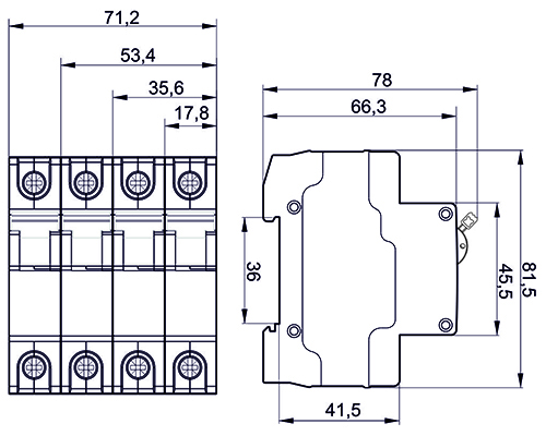 Автоматический выключатель трехполюсный IEK Generica ВА47-29 3Р 25А (C) 4.5кА, переменный/постоянный, сила тока 25 А