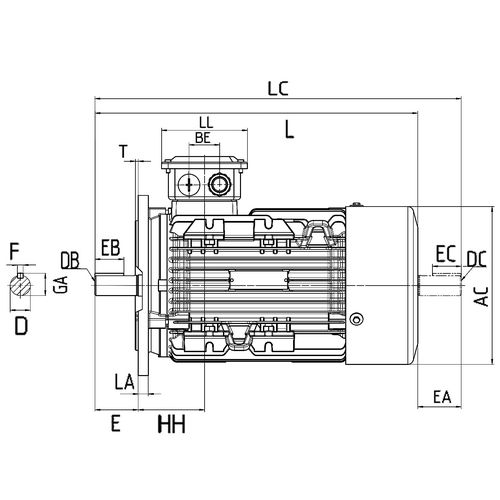Электродвигатели общепромышленные Prompower 1LE9 асинхронные, типоразмер - 225S, полюсность - 4-8, мощность - 18.5-37 кВт, частота вращения - 750-1500 об/мин, напряжение - 380/660 В-50Гц, корпус - чугун, монтажное исполнение - фланец IM В5