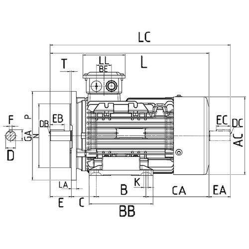 Электродвигатель общепромышленный Prompower 1LE9 асинхронный, типоразмер - 90S, полюсность - 6, мощность - 0.75 кВт, частота вращения - 1000 об/мин, напряжение - 220/380 В-50Гц, корпус - алюминий, монтажное исполнение - комби IM В35, с датчиком PTC