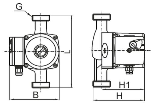 Насос циркуляционный Элемент комфорта ECO 32-80S 180  Ду32 Ру10 однофазный, трехскоростной, присоединение - резьбовое, монтажная длина - 180 мм, 220 В, материал корпуса - чугун