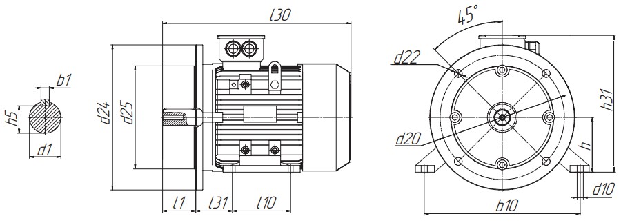Электродвигатели общепромышленные Элком АИР 2-8 полюсов, мощность 3-7.5 кВт, частота вращения 750-3000 об/мин, монтажное исполнение IM2081