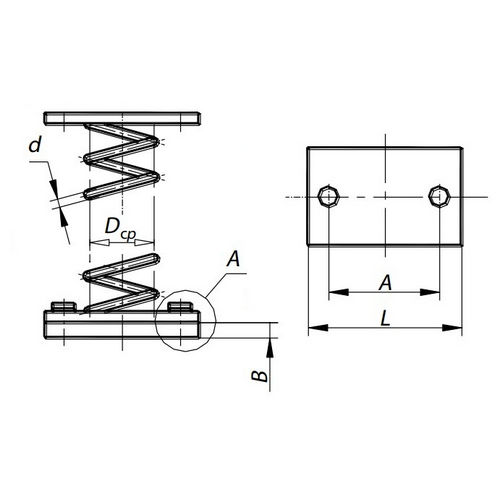 Виброизолятор Элком ДО 38, предельная нагрузка - 15.2кг, жесткость - 4.5 кг/см2, высота - 72мм