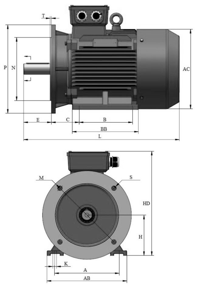 Электродвигатели общепромышленные ЭЛМАШ АИС 56A 2-4 полюса, мощность 0.06-0.09 кВт, частота вращения 1500-3000 об/мин, монтажное исполнение IM1081, корпус – алюминий