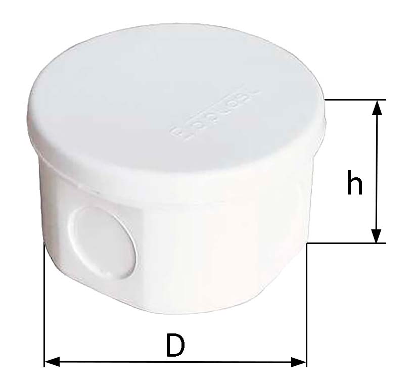 Коробка распределительная E.p.plast для открытой проводки 75х45 мм, 4 ввода, IP54, с кабельными муфтами, белая