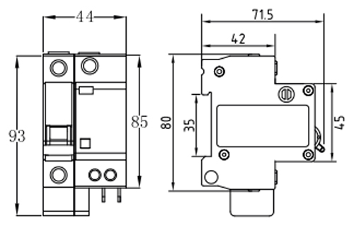 Автоматический выключатель дифференциального тока двухполюсный ЭРА АД-12 SIMPLE 1P+N 32 A (C) 30 мА (AC), 4,5кА, электронный, ток утечки 30 мА, переменный, сила тока 32 A