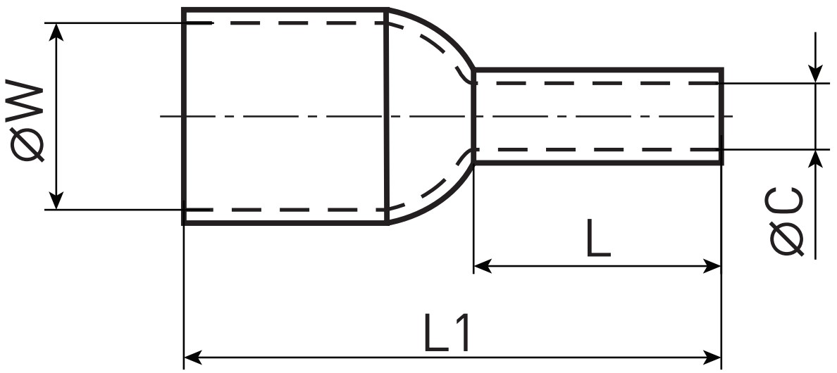 Наконечник-гильза штыревый ЭРА E 1.5-08 (E1508) NO-570-02 втулочный изолированный НШВИ с фланцем, сечение проводника - 1.5мм2, цвет - красный, 100 шт