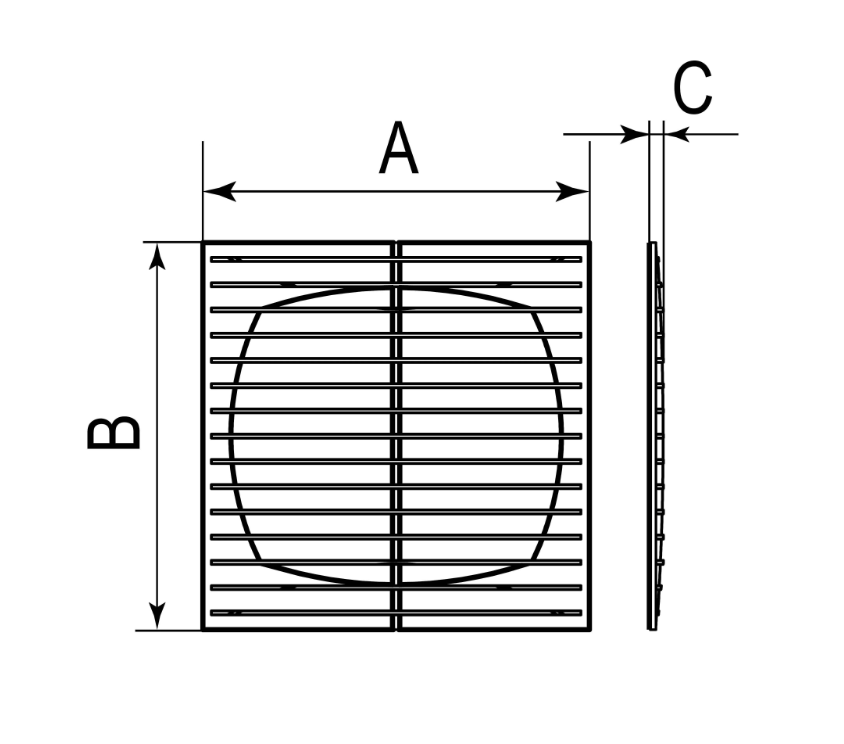 Решетка вентиляционная ERA Г 138х138 сетка, материал – пластик