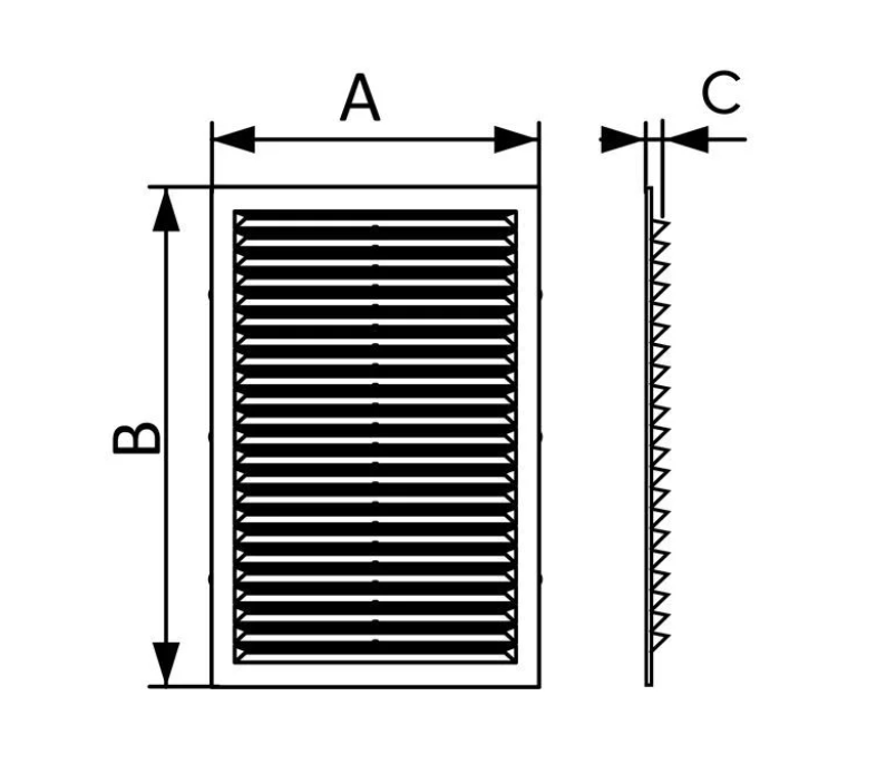 Решетка вентиляционная ERA С 217х113 сетка, материал – пластик