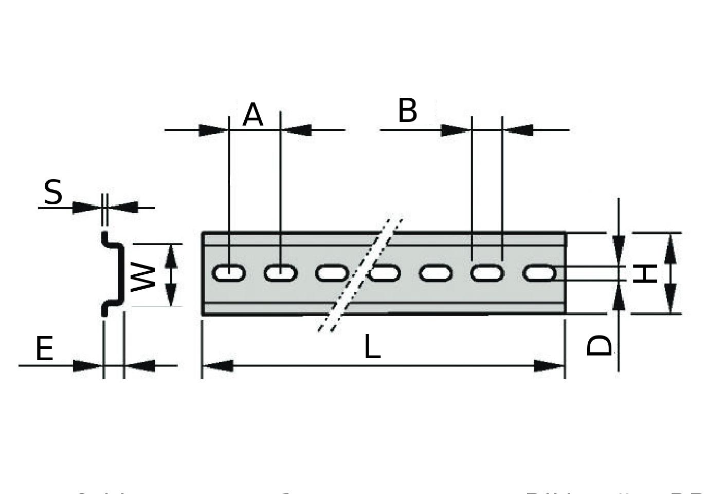 DIN-рейки монтажные ЭРА 7.5х35х75-1400 перфорированная, длина - 75-1400 мм, ширина - 35 мм, корпус – сталь