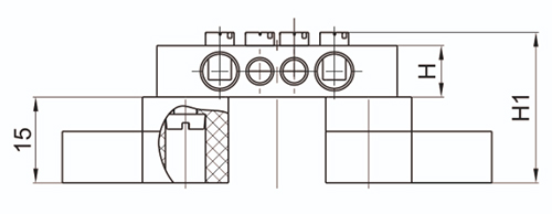 Шина IEK N ноль ШНИ-6х9-4-У2-С исполнение изолятора - с двумя угловыми изоляторами, количество соединений - 4, материал - латунь, цвет - синий, YNN10-69-4C2-K07