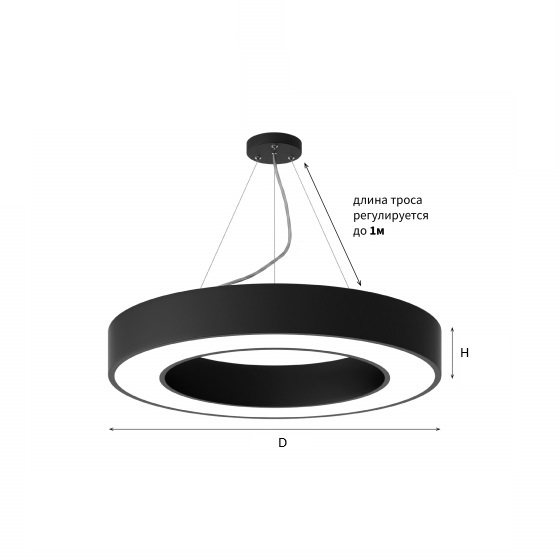 Светильник светодиодный ЭРА Geometria SPO-134 Ring 56 Вт, подвесной, цветовая температура - 4000 K, световой поток - 4200 лм, цвет свечения - белый, IP40, цвет корпуса - черный