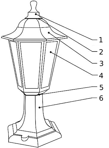 Светильник садово-парковый ЭРА НТУ 04-60 Оскар 60 Вт, напольный, цоколь E27, IP44, цвет - бронза