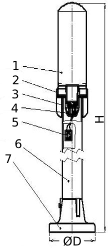 Светильник садово-парковый ЭРА НТУ 01-60 Поллар 840 мм, 60 Вт, напольный, цоколь E27, под ЛН лампу, IP54, цвет - черный