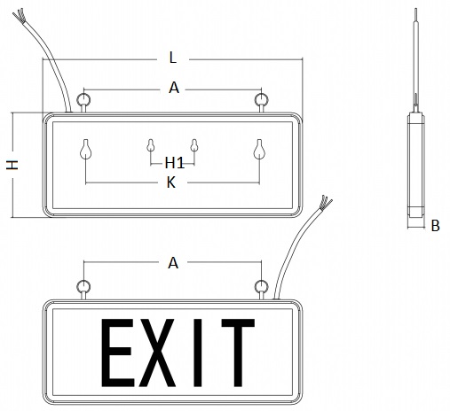 Светильник светодиодный ЭРА SSA-1 аварийный, с надписью Выход Exit односторонний, IP20, 3 Вт, световой поток - 40 лм, количество светодиодов - 6 шт/м