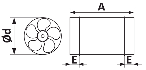 Вентилятор канальный ERA PRO CV 160 осевой, приточно-вытяжной, стальной корпус