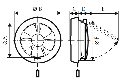 Вентилятор оконный ERA HPS 20 D240 осевой, вытяжной, с двигателем на подшипниках скольжения, белый