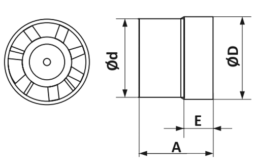 Вентилятор канальный ERA VP 6 D160 осевой бытовой канальный, приточно-вытяжной, с двигателем на подшипниках скольжения, белый