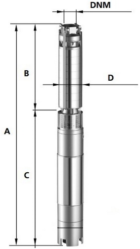 Насос скважинный ESPA SE8 INX 78-1-6/7.5 погружной, корпус - нержавеющая сталь, мощность - 7.5кВт, напор - 27м, производительность - 1300л/мин, 380В, без электродвигателя
