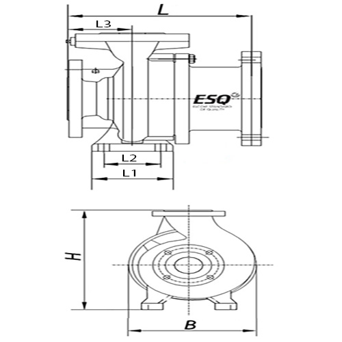 Насосы консольно-моноблочные ESQ KM Ду50x32-100x80 Ру25, центробежные, подача - 11-100м ³/ч, напор - 15-50, уплотнение сальниковое, под электродвигатель