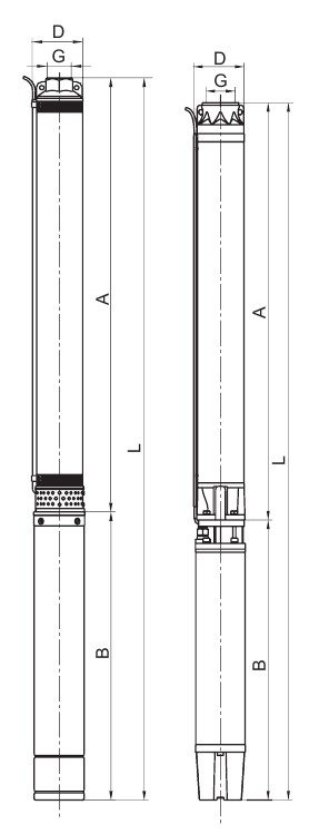 Насос скважинный ESQ ЭЦВ 6-6,5-60 2 1/2″ Ду65 артезианский, производительность - 108 л/мин,  напор - 60 м, мощность - 3 кВт, диаметр скважины - 150 мм, 3х380В/50Гц