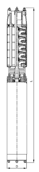 Насос скважинный ESQ ЭЦВ 5-6,5-120 2″ Ду50 артезианский, производительность - 108 л/мин,  напор - 120 м, мощность - 4 кВт, диаметр скважины - 127 мм, 3х380В/50Гц