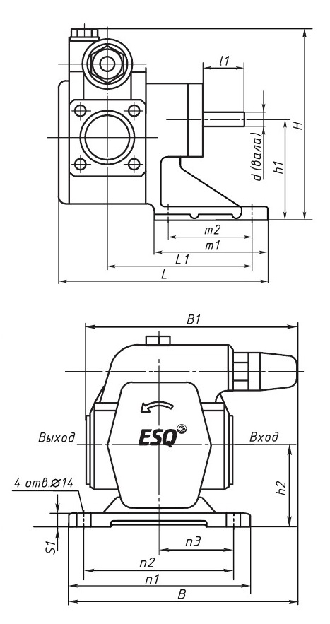 Насосы шестеренные ESQ НМШ  Ду25x20-50x32 Py2.5-25 центробежные, корпус - чугун, производительность - 27-105 л/мин, под электропривод 1.5-7.5 кВт без двигателя, на раме, 3x380