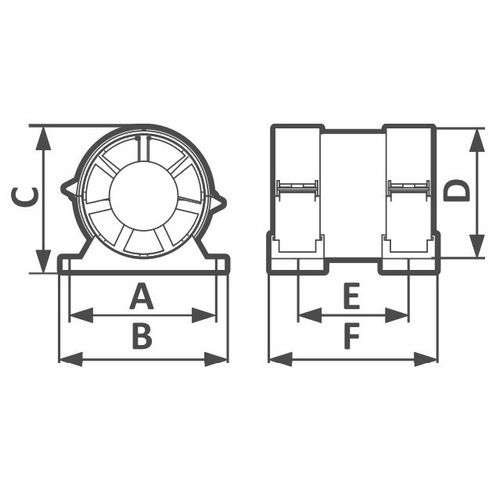 Вентилятор канальный ESQ Fly P 125+, мощность - 18кВт, производительность - 195м3/час, корпус - пластик, 220В