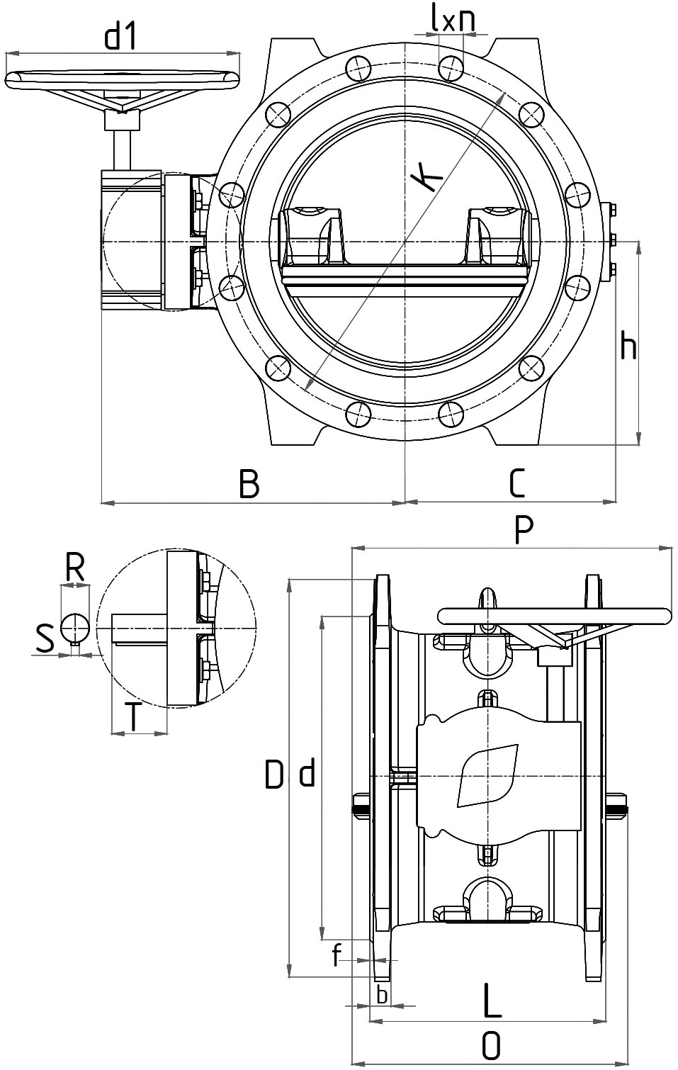 Затвор дисковый FAF 3810 Ду300 Ру10 EPDM поворотный фланцевый чугунный с двойным эксцентриком с редуктором