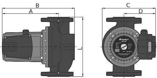 Насос циркуляционный FANCY FBT65-18F Ду65x65 поверхностный, мощность - 1.725 кВт, производительность - 50 м3/час, напор - 18 м, 380 В, рабочее колесо - нержавеющая сталь