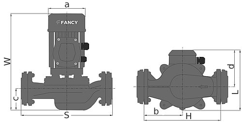 Насос циркуляционный FANCY PH-102EH Ду40x40 Ру5 поверхностный, центробежный, вертикальный, мощность - 0.12 кВт, производительность - 6.6 м3/час, напор - 5 м, 230 В, рабочее колесо - пластик