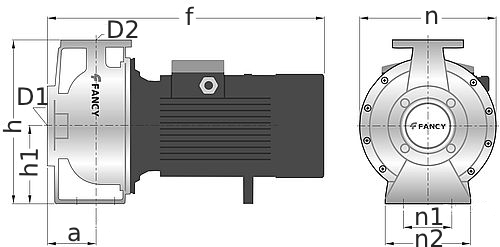 Насос консольно-моноблочный FANCY FZm 32-160/22 Ду50x32 Ру16 центробежный, горизонтальный, мощность - 2.2 кВт, напор - 32 м, производительность - 12 м3/час, 220 В, рабочее колесо - нержавеющая сталь